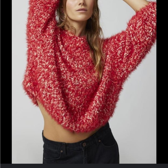 Urban Outfitters Sweaters - Red urban outfitters fuzzy sweater